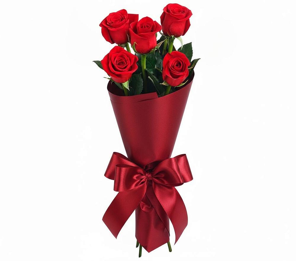 Букет 5 Красных роз Эдлесс Лав в Светлополянске