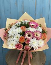 Букет цветов из:  Розы, Герберы и Хризантемы в Светлополянске