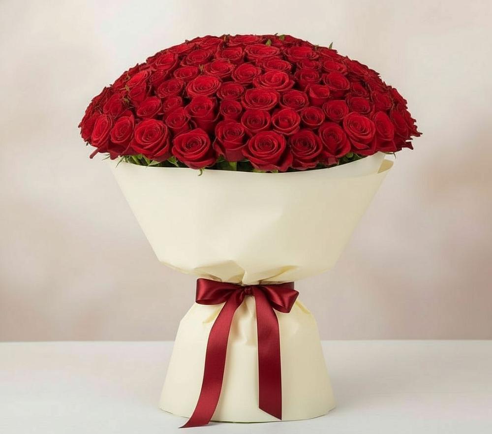 Букет 101 Красная роза Милано в Светлополянске