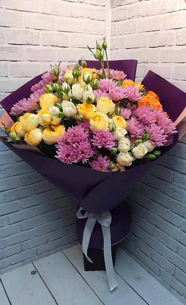 Букет цветов из: Хризантемы и Розы в Светлополянске