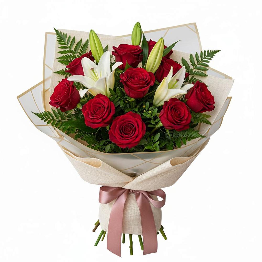 Букет цветов из: Лилии и Розы в Светлополянске