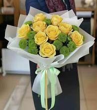 Букет цветов из:  Хризантемы и Розы в Светлополянске