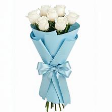 Букет 7 белых роз Проуд в Светлополянске