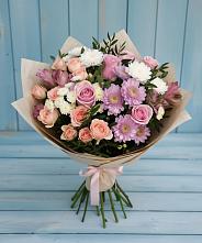 Букет цветов из:  Хризантемы, Розы и Альстромерии в Светлополянске