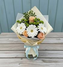 Букет цветов из:  Герберы, Розы и Хризантемы в Светлополянске