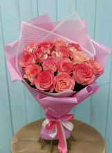 Букет 15 Розовых роз Равель в Светлополянске