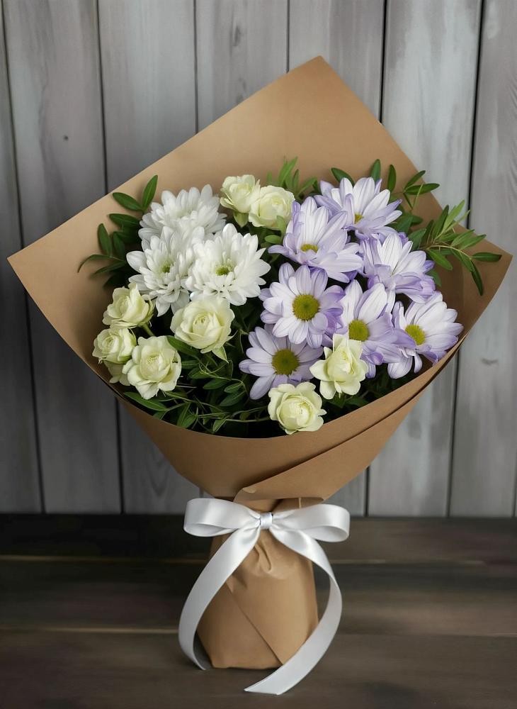 Букет цветов из: Хризантемы и Розы в Светлополянске